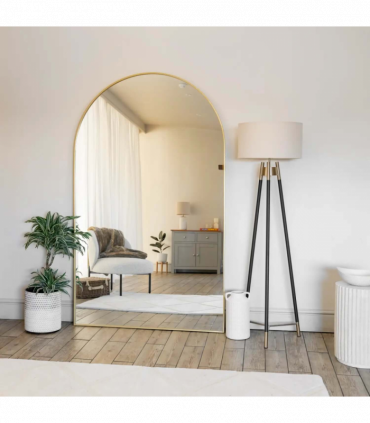 Akiko- Full Length Gold Metal Arched Mirror - 200cm x 120cm