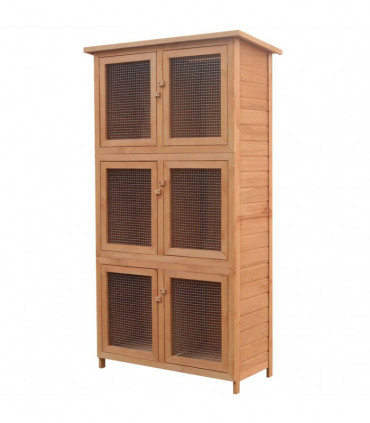 Animal Rabbit Cage 6 Rooms Wood