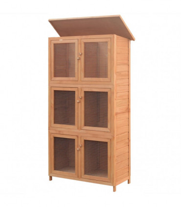 Animal Rabbit Cage 6 Rooms Wood