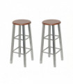 Bar Stools 2 pcs Metal with MDF Seat