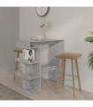 Bar Table with Storage Rack Concrete Grey 100x50x101.5cm Engineered Wood