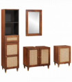 Bathroom Furniture with Drawer Wall-mounted 4 pcs 38 x 33 x 160 cm