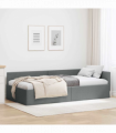 vidaXL Corner Bed Frame with Headboard Manual Dark grey 90 x 190 cm