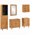 vidaXL Bathroom Furniture Set with Drawer 5 pcs Brown 38 x 33 x 160 cm