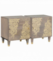vidaXL Bedside Cabinet 2 pcs Grey 40 x 33 x 46 cm Solid mango wood