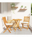 vidaXL Garden Bistro Set 3 pcs Brown Solid acacia wood