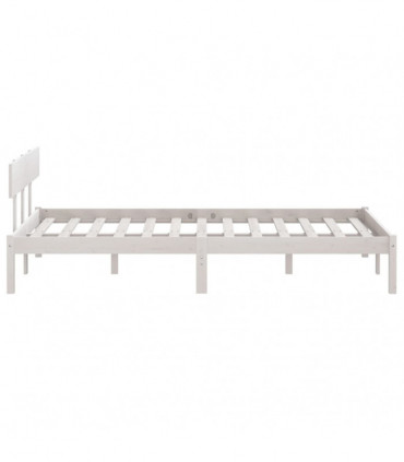 Bed Frame White Solid Wood Pine 120x200 cm Small Double