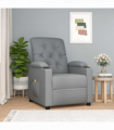 vidaXL Massage Recliner Chair Light Grey Fabric