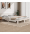 Bed Frame White Solid Wood Pine 160x200 cm