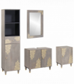 vidaXL Bathroom Furniture Set with Drawer 4 pcs Grey 62 x 33 x 58 cm