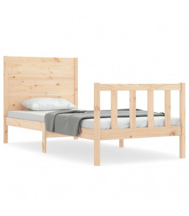 Bed Frame with Headboard 3FT Single Solid Wood