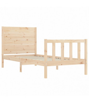 Bed Frame with Headboard 3FT Single Solid Wood