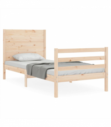 Bed Frame with Headboard 3FT Single Solid Wood