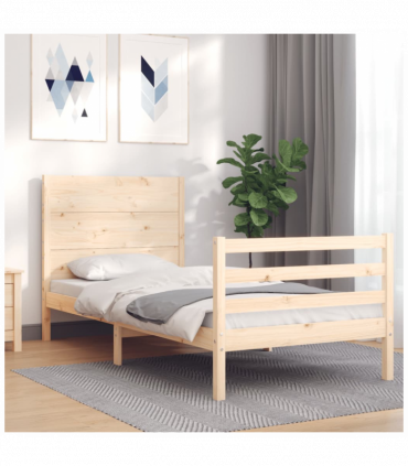 Bed Frame with Headboard 3FT Single Solid Wood