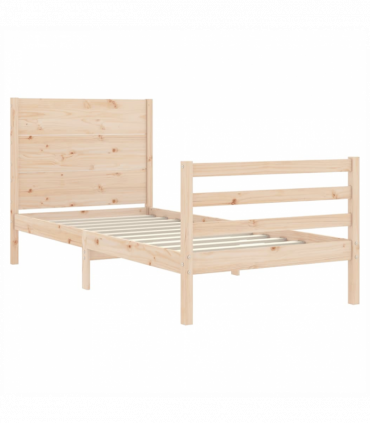 Bed Frame with Headboard 3FT Single Solid Wood