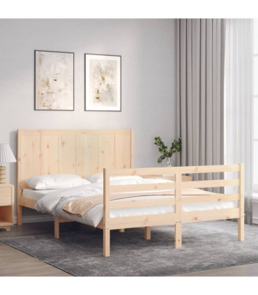 Bed Frame with Headboard 4FT Small Double Solid Wood