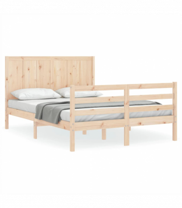 Bed Frame with Headboard 4FT Small Double Solid Wood