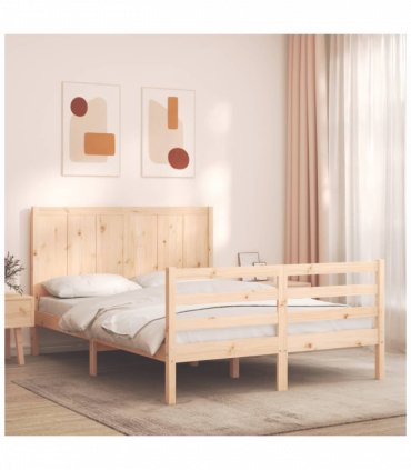 Bed Frame with Headboard 4FT Small Double Solid Wood