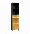 vidaXL Bathroom Cabinet with Drawer Black and Gold 38 x 33 x 160 cm