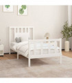 vidaXL Bed Frame with Headboard White Solid Wood Pine 90x200 cm