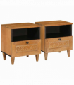 vidaXL Bedside Table with Drawer 2 pcs Light brown 40 x 33 x 46 cm