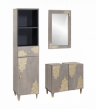 vidaXL Bathroom Furniture Set with Drawer 3 pcs Grey 62 x 33 x 58 cm