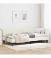 vidaXL Corner Bed Frame Cream 80 x 200 cm Velvet and Engineered wood