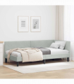 vidaXL Corner Bed Frame Other with Headboard Light grey 90 x 200 cm
