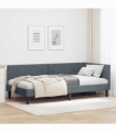 vidaXL Corner Bed Frame Other with Headboard Dark grey 90 x 190 cm