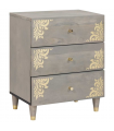vidaXL Bedside Cabinet Grey 50 x 33 x 62 cm Solid mango wood