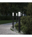 vidaXL Bollard Lights with Sensor&Outlet 3 pcs 80 cm Black IP44