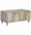 vidaXL Coffee Table Grey 80 x 50 x 40 cm Solid mango wood