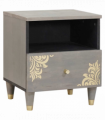 vidaXL Bedside Cabinet Grey 40 x 33 x 46 cm Solid mango wood