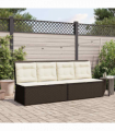 vidaXL Garden Bench with Cushion Brown Poly rattan