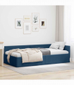 vidaXL Corner Bed Frame Blue 80 x 200 cm Fabric and Engineered wood