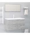 vidaXL 2 Piece Bathroom Furniture Set Concrete Grey Engineered Wood