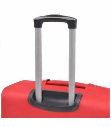vidaXL 3 Piece Soft Case Trolley Set Red