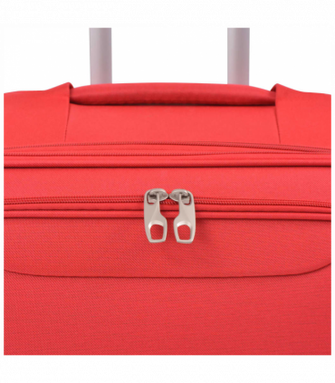 vidaXL 3 Piece Soft Case Trolley Set Red