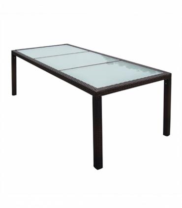 vidaXL 9 Piece Outdoor Dining Set with Cushions Poly Rattan Brown