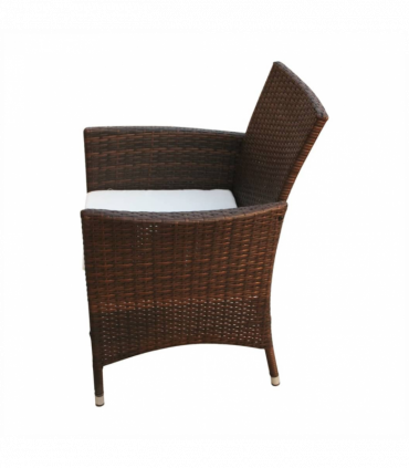 vidaXL 9 Piece Outdoor Dining Set with Cushions Poly Rattan Brown