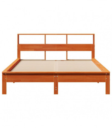 vidaXL Bookcase Bed without Mattress Wax Brown 120x200 cm Solid Wood Pine