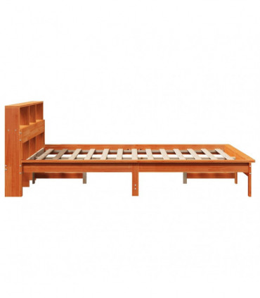vidaXL Bookcase Bed without Mattress Wax Brown 120x200 cm Solid Wood Pine