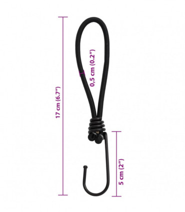 vidaXL Bungee Cord with Hooks 25 pcs 17 cm