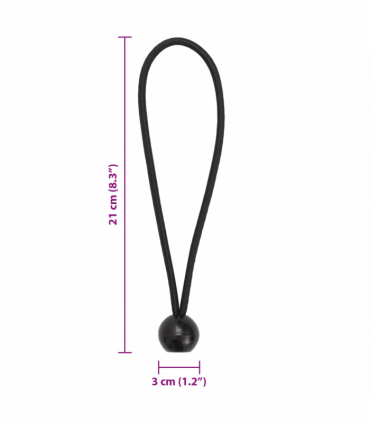 vidaXL Bungee Cords with Balls 25 pcs 21 x 0.5 cm