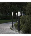 vidaXL Bollard Lights with Outlet 3 pcs 80 cm Black IP44