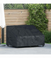 vidaXL Garden Bench Cover Black 130 x 95 x 40 / 80 cm 600D fabric