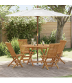 vidaXL Garden Dining Set Folding 5 pcs Brown Solid Teak wood