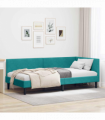 vidaXL Corner Bed Frame Other with Headboard Turquoise 90 x 190 cm