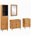 vidaXL Bathroom Furniture Set with Drawer 4 pcs Brown 38 x 33 x 160 cm