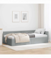 vidaXL Corner Bed Frame with Headboard Manual Light grey 90 x 190 cm